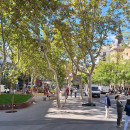 <p>La plaza de Santa Bárbara, en Madrid. / <strong>R.A.</strong></p>