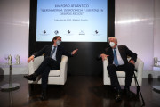 <p>José Luis Martínez-Almeida y Mario Vargas Llosa en la sesión de apertura del XIV Foro Atlántico.</p>