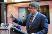 <p>Carles Puigdemont, durante un acto en el Parlamento Europeo, el 5 de septiembre de 2023. / <strong>Junts</strong></p>