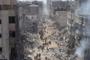 <p>Barrio de Rimal, situado al oeste de Ciudad de Gaza, en un imagen tomada el pasado 1 de abril de 2024. / <strong>Mohammed al-Hajjar</strong></p>