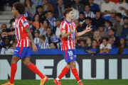 <p>Julián Álvarez celebara su gol en Anoeta en el minuto 1. / <strong>Club Atlético de Madrid</strong></p>