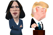 <p>Los candidatos a la presidencia de Estados Unidos, Kamala Harris y Donald Trump. / <strong>Luis Grañena</strong></p>