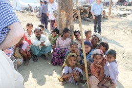 Desplazados Rohingya en el estado Rakhine, Birmania.