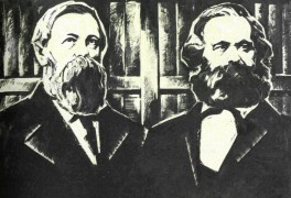 <p>Grabado de los filósofos Karl Marx y Friedrich Engels.</p>