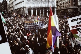 <p>Imagen de la manifestación convocada por Podemos el pasado 31 de enero, en la Puerta del Sol de Madrid.</p>