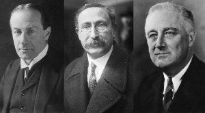 <p>De izquierda a derecha, los jefes de Gobierno de las tres potencias democráticas al inicio de la Guerra Civil española: Stanley Baldwin (Reino Unido), Léon Blum (Francia) y Franklin D. Roosevelt (EEUU).</p>
<p> </p>