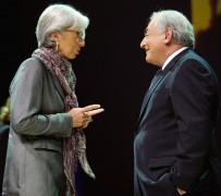 <p>Christine Lagarde con Dominique Strauss-Kahn.</p>
