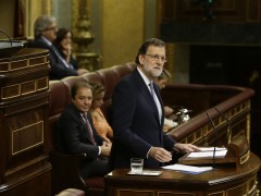 <p>Mariano Rajoy, durante una de sus intervenciones hoy en la sesión de investidura. </p>