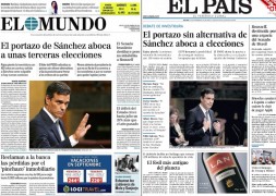 <p>Portadas de El Mundo y de El País, del 1 de septiembre de 2016.</p>