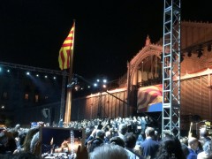 <p>Acto previo a la celebración de la Diada en la explanada del Born.</p>