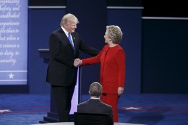 <p>Hilary Clinton and Donald Trump during the Presidential Debate on September 26.</p>