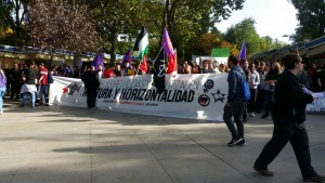 <p>Protesta de estudiantes, el 26 de octubre en Madrid, contra la reválida impuesta por la LOMCE.</p>
