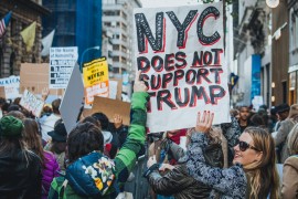 <p>Manifestación contra Donald Trump en Nueva York. 12 de noviembre de 2016.</p>
