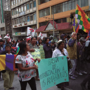 <p>Movilización contra la militarización de la Amazonía, en Quito, en noviembre de 2015.</p>