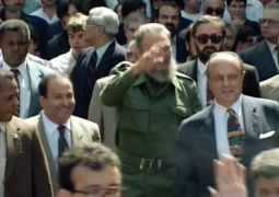 <p>Castro y Fraga durante el viaje del líder cubano a Galicia en 1992.</p>