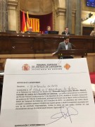 <p>Notificación del Tribunal Constitucional al diputado y Conseller de Justicia Carles Mundó (ERC)</p>