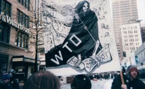 <p>Protestas antiglobalización contra la World Trade Organization. Seattle, 1999.</p>