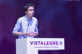 <p>Iñigo Errejón durante su intervención en el congreso de Podemos en Vistalegre. </p>