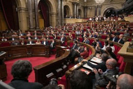 <p>Vista del pleno en el que se aprobaron los presupuestos 2017 de la Generalitat el pasado martes 22 de marzo.</p>