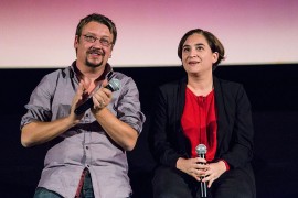 <p>Ada Colau y Xavier Domènech en 2015</p>