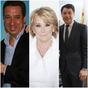 <p>Eduardo Zaplana, Esperanza Aguirre e Ignacio González, en imágenes de archivo.</p>