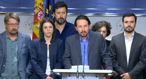 <p>Iglesias anuncia la moción de censura de Podemos. </p>