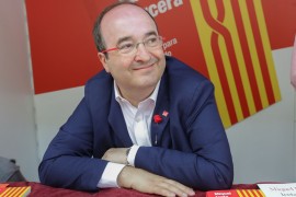<p>Miquel Iceta en la presentación de su libro en San Jordi 2017</p>