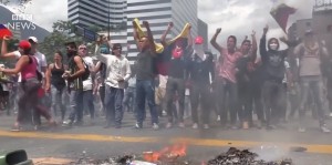 <p>Protestas de la oposición en Caracas.</p>