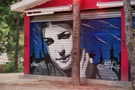 <p>Grafiti en el parque Castillo Palomar, del barrio de Delicias, Zaragoza.</p>