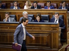 <p>El candidato en la moción de censura, Pablo Iglesias.</p>