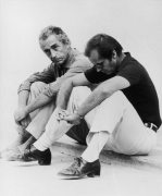 <p>Michelangelo Antonioni y Jack Nicholson durante el rodaje de El Reportero</p>