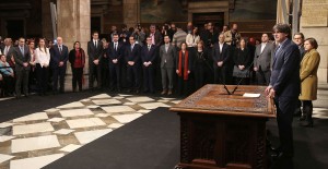 <p>Carles Puigdemont, en el acto de presentación del Govern de Cataluña en enero de 2016. </p>