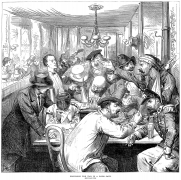 <p>Discutiendo sobre la guerra en un café de París, ilustración publicada en el <em>Illustrated London News</em> del 17 de septiembre de 1870.</p>