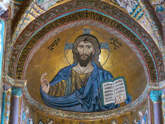 <p>Pantocrátor de la catedral de Cefalú, en Sicilia. </p>