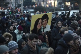 <p>Manifestación de protesta por el asesinato de Ján Kuciak. 2 de marzo, Bratislava</p>