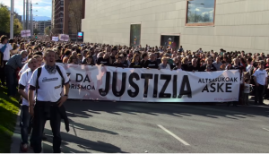 <p>Manifestación en favor de los 8 años procesados de Alsasua. Pamplona, 14 de abril de 2018.   </p>