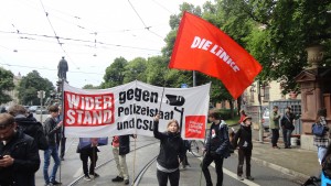 <p>Manifestación en protesta por la nueva enmienda de la Polizeiaufgabengesetz (PAG). Múnich, 10 de mayo de 2018. </p>