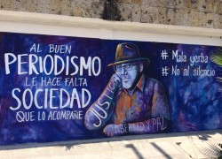 <p>Mural homenaje a Javier Valdez en la ciudad de Mazatlán.</p>