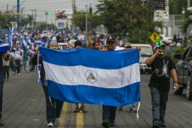 <p>Manifestación en Managua en contra de las políticas del gobierno de Daniel Ortega. Nicaragua, 9 de mayo de 2018. </p>