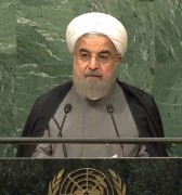 <p>Hasan Rohaní, presidente de Irán, durante su discurso de la sesión de la Asamblea General de las Naciones Unidas.</p>