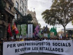 <p>Manifestación en Barcelona contra los recortes el 29 de noviembre de 2018. </p>