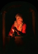 <p>'Mujer en a ventana con una vela', de Guerrit Dou.</p>