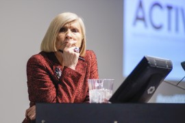 <p>Chantal Mouffe durante una conferencia en 2014. </p>