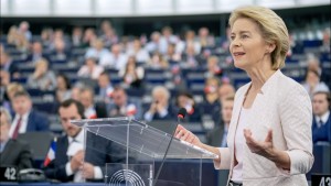 <p>Ursula von der Leyen, en un discurso en en el Parlamento Europeo el 16 de julio de 2019.</p>