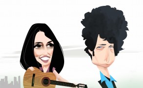 <p>Joan Báez y Bob Dylan.</p>