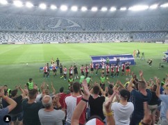 <p>Hinchada del Feyenoord tras el partido como visitante contra el Dinamo Tbilisi, del pasado 15 de agosto de 2019.</p>