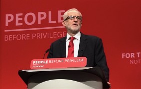 <p>Jeremy Corbyn, durante su discurso en la Convención Laborista.</p>