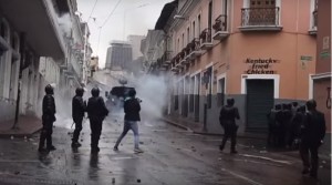 <p>Protestas en una ciudad de Ecuador.</p>