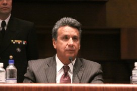 <p>Lenín Moreno, en el marco del primer debate del proyecto de Ley Orgánica de Igualdad y Defensa de las Personas con Discapacidades.</p>