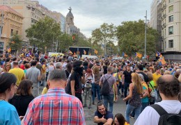 <p>Llegada de unas de las marchas de la libertad a Barcelona.</p>